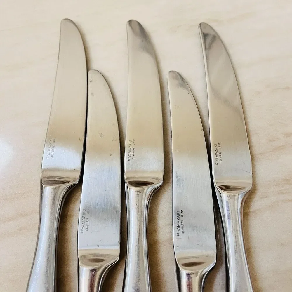 5pc YAMAZAKI Belgrove Dinner Knife 9 1/4” Stainless Glossy New French Hollow